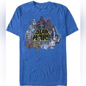 Star Wars Classic Characters T-Shirt Blue Mens Size Medium
